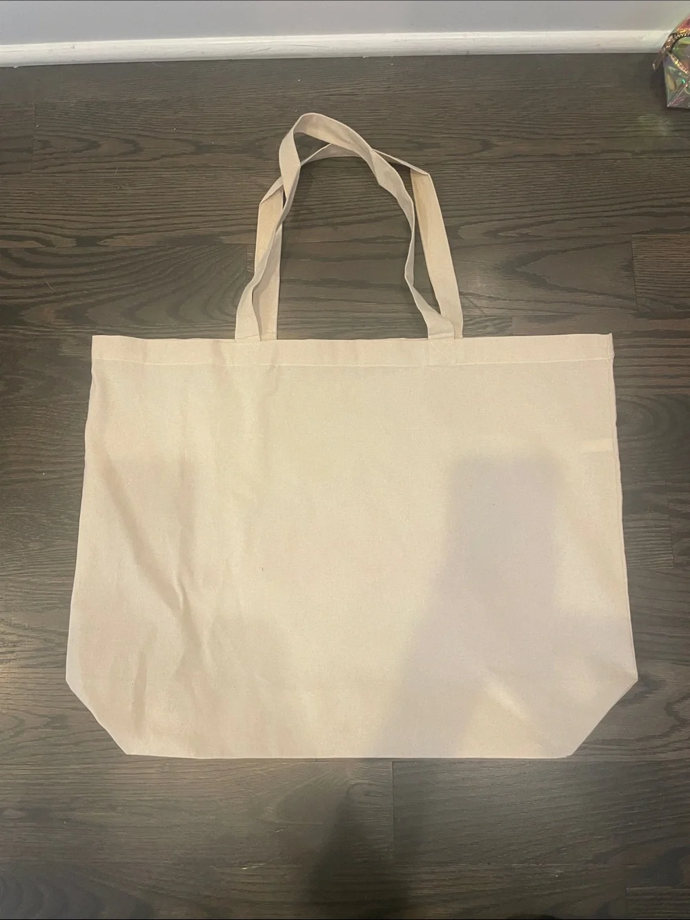 NYX Cream Canvas Tote with Pink Logo and matching makeup bag 18 x 15